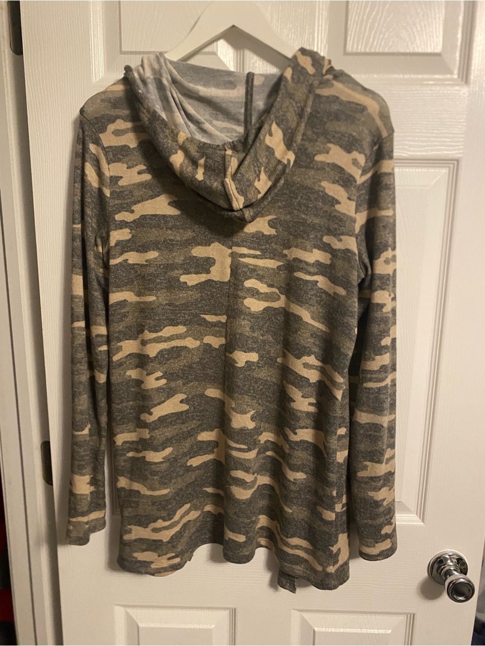 Lucky Brand Olive and Tan Camo Hooded Cardigan - Picture 3 of 3